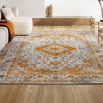 Indhira Ornate Medallion Persian Area Rug